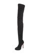 Christian Louboutin Suede Leather Trim Embellishment Sock Boots