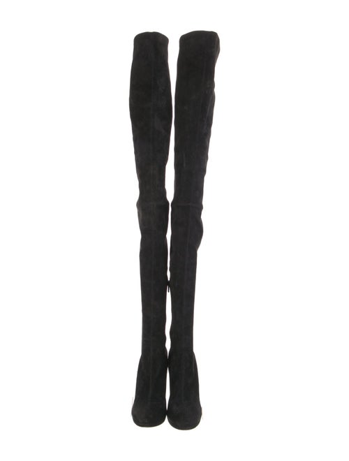 Christian Louboutin Suede Leather Trim Embellishment Sock Boots
