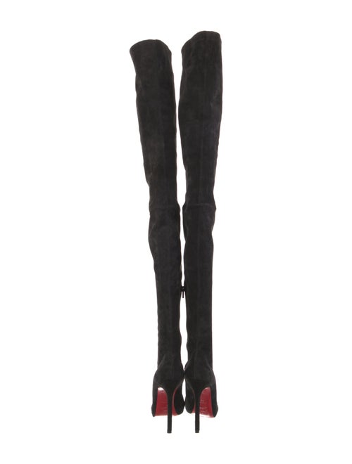 Christian Louboutin Suede Leather Trim Embellishment Sock Boots