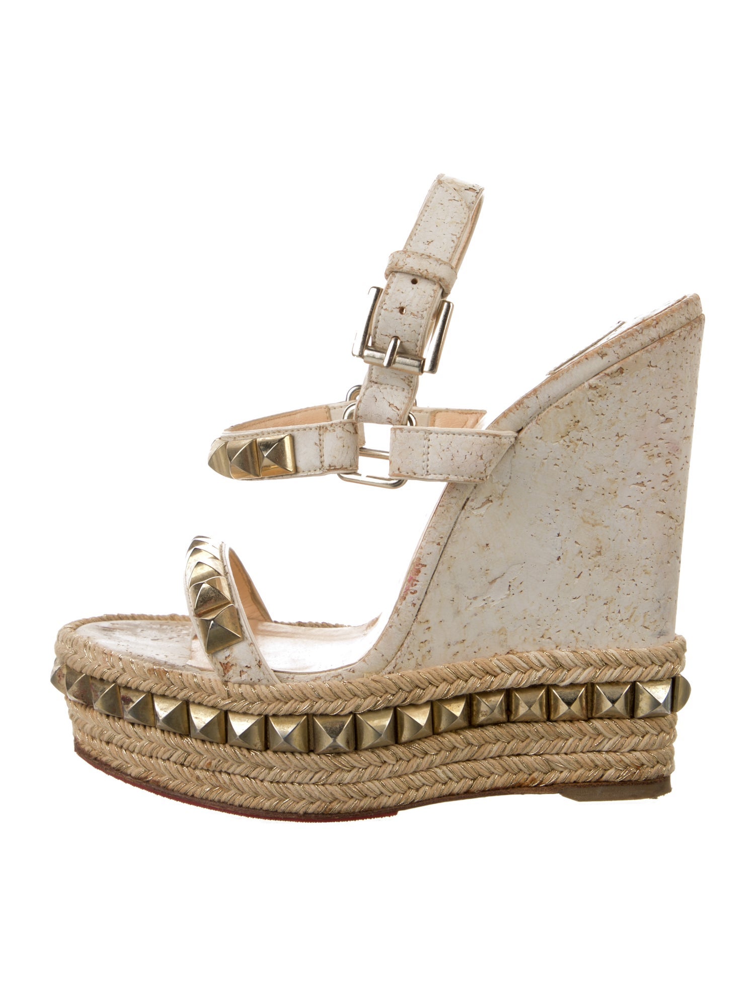 Christian Louboutin Leather Colorblock Pattern Espadrilles