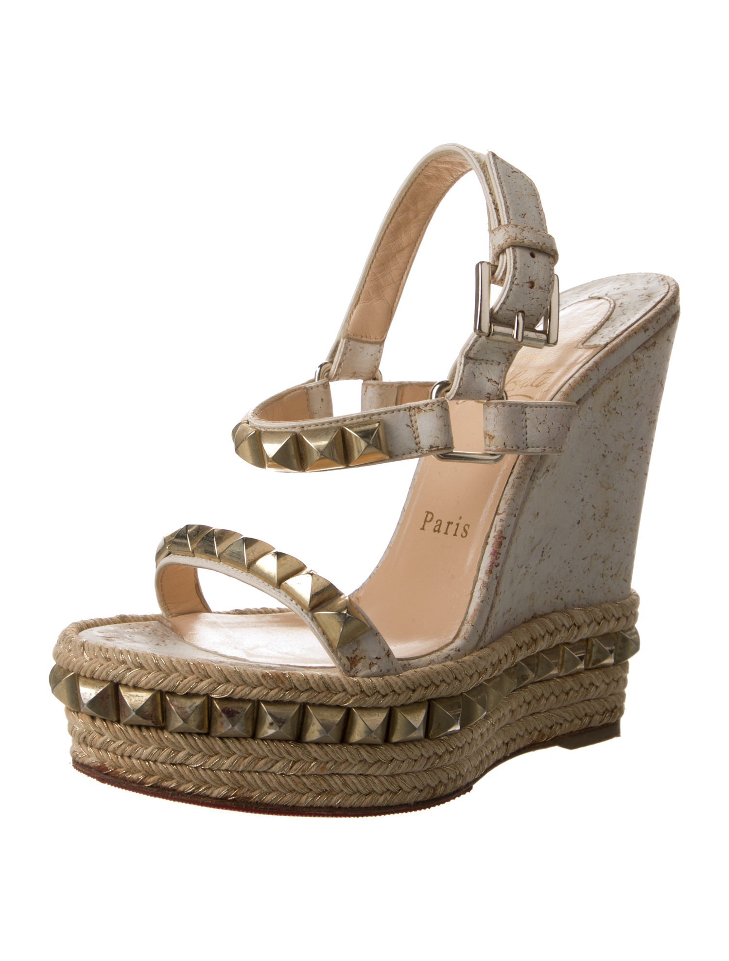 Christian Louboutin Leather Colorblock Pattern Espadrilles