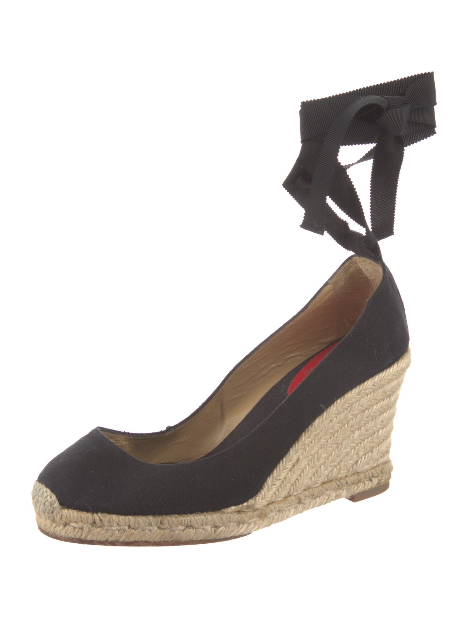 Christian Louboutin Canvas Colorblock Pattern D'Orsay Pumps