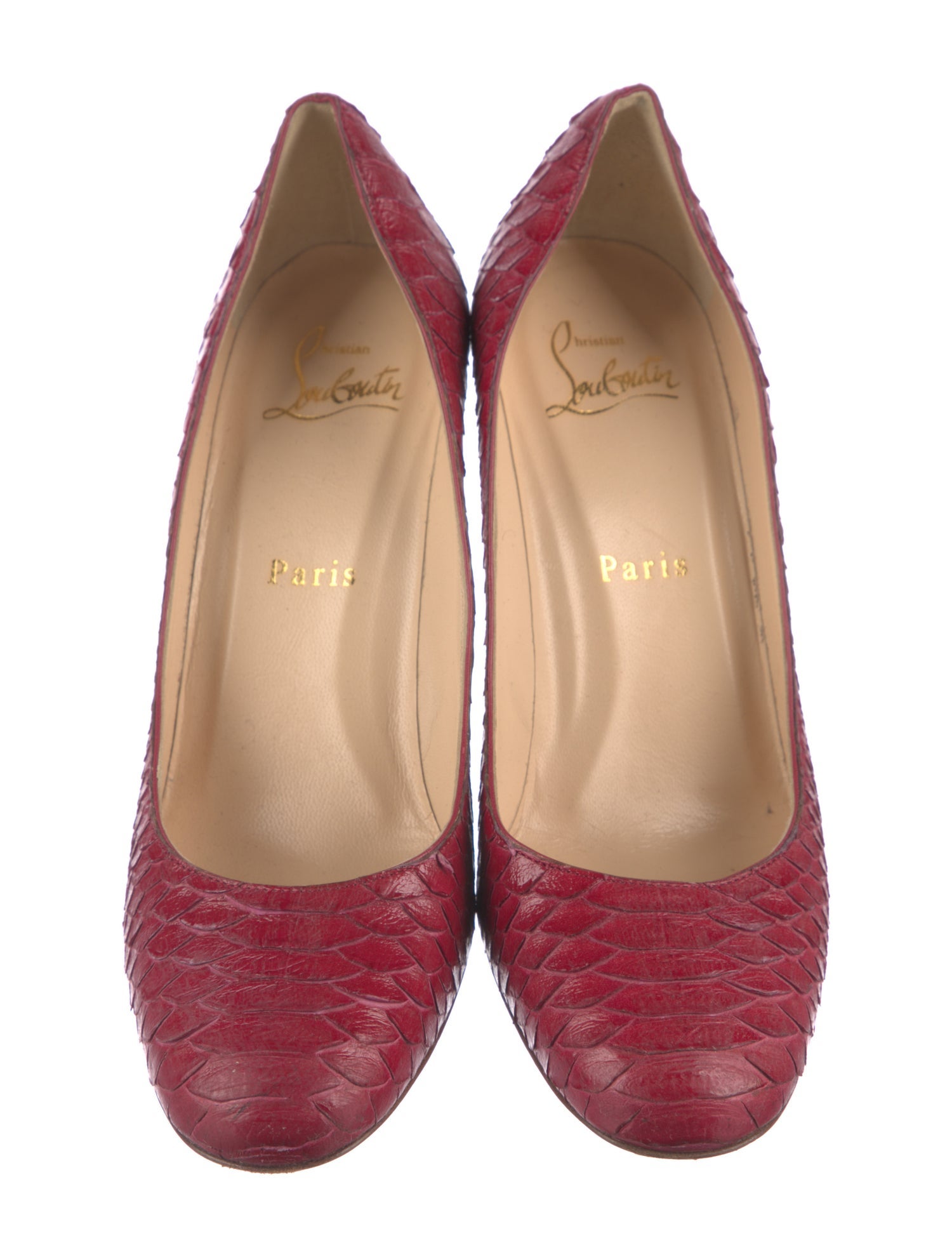 Christian Louboutin Python Animal Print Pumps