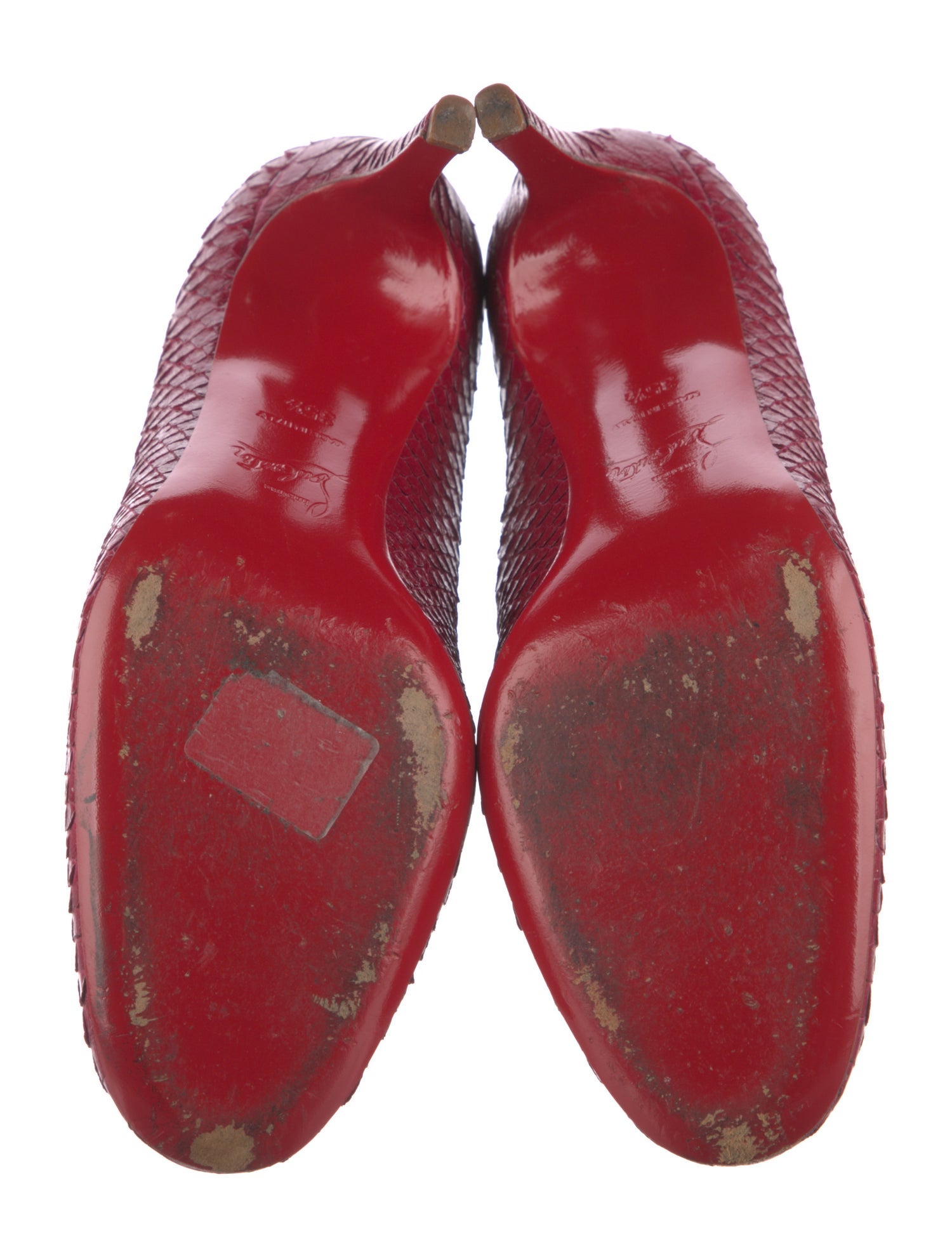 Christian Louboutin Python Animal Print Pumps