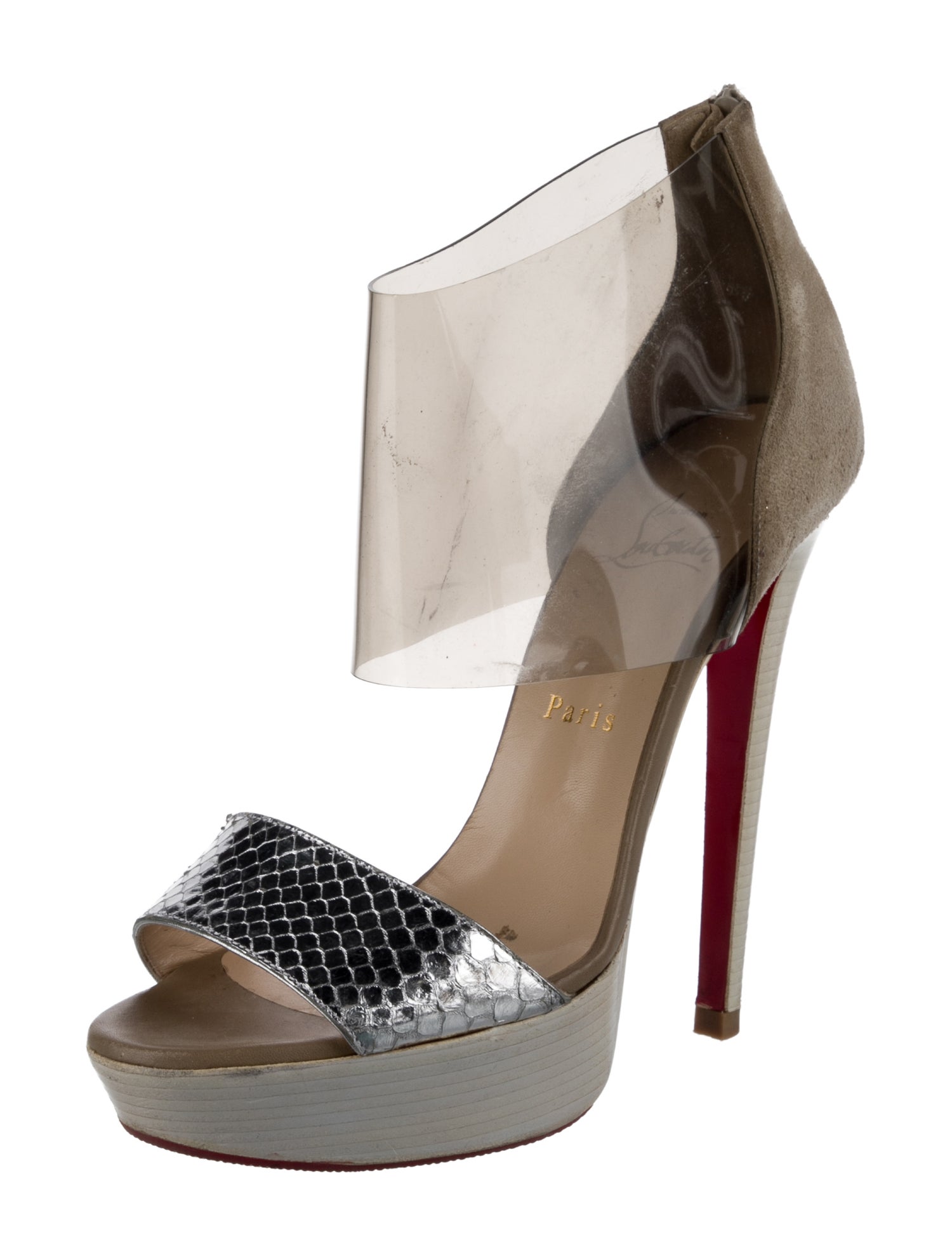 Christian Louboutin Dufoura Snakeskin Sandals