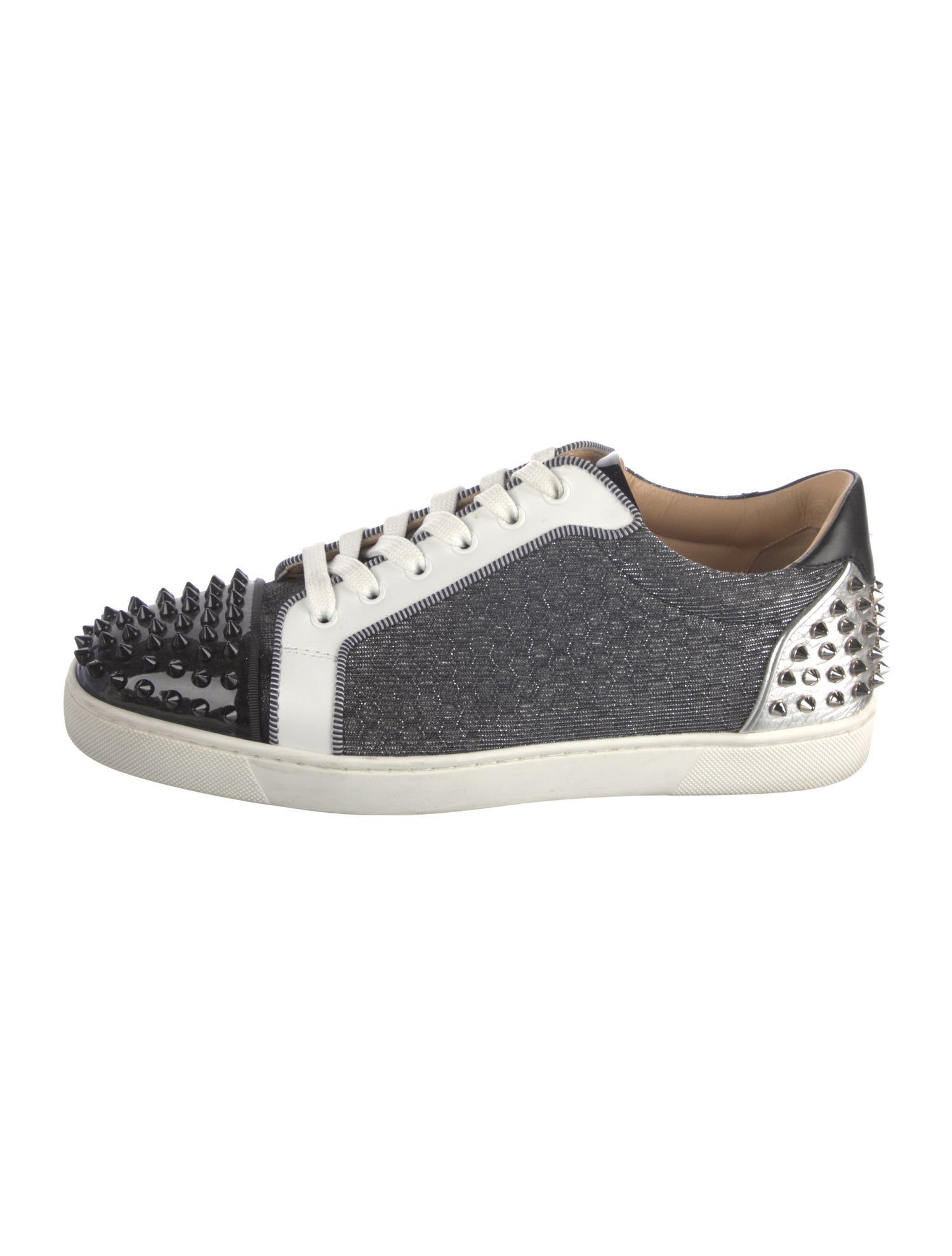Christian Louboutin Spike Accents Patent Leather Sneakers