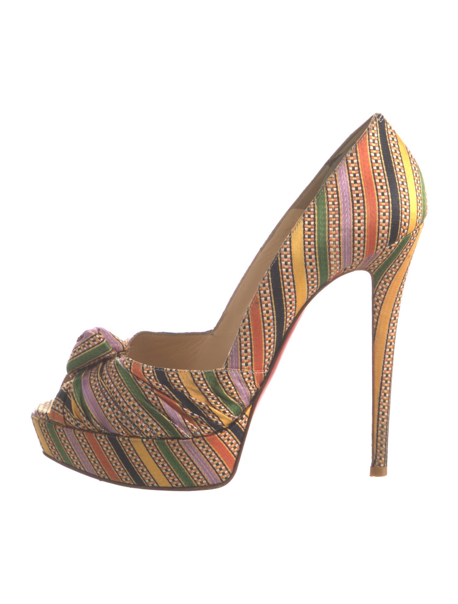 Christian Louboutin Satin Printed Pumps