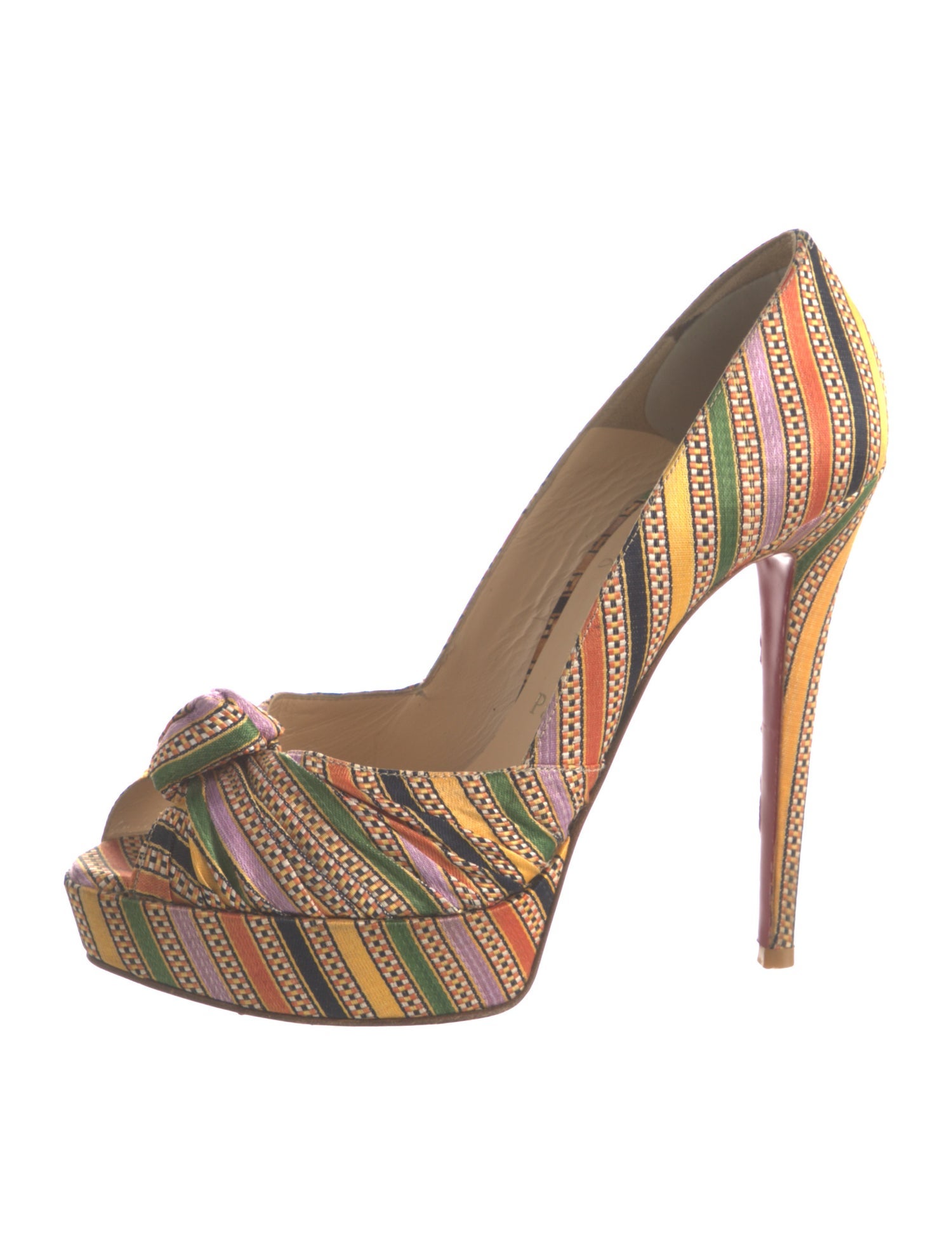 Christian Louboutin Satin Printed Pumps