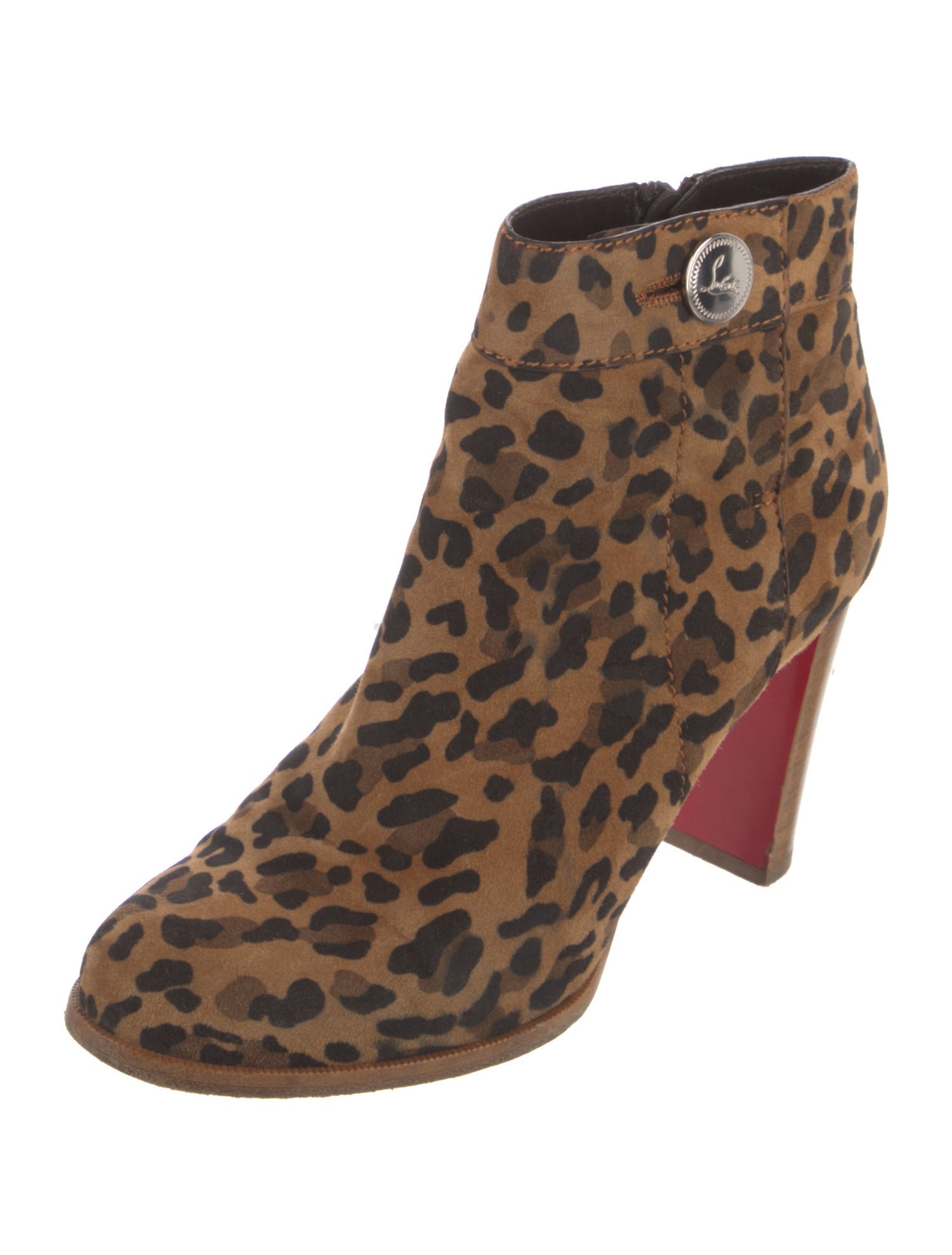 Christian Louboutin Suede Animal Print Boots