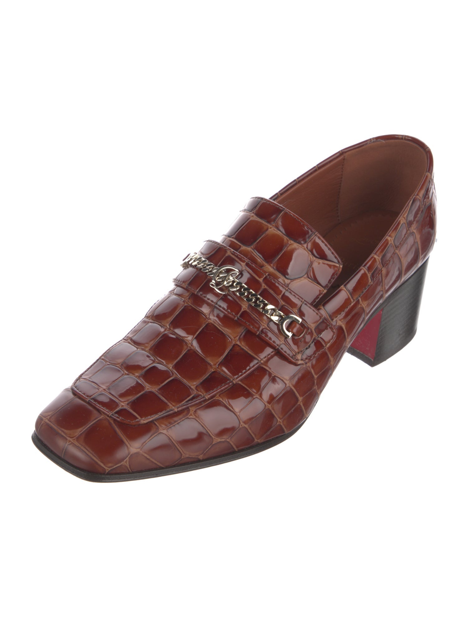 Christian Louboutin Embossed Leather Printed Pumps