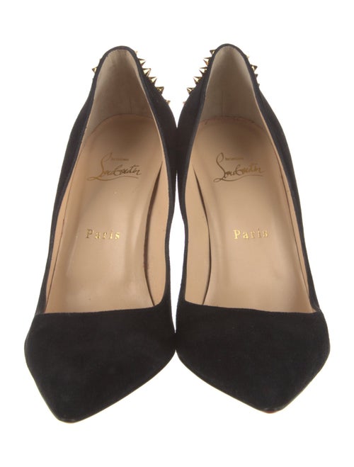 Christian Louboutin Spike Accents Suede Pumps