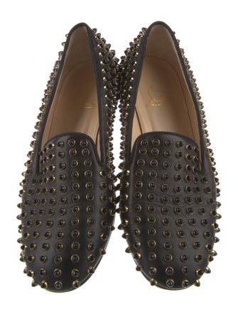 Christian Louboutin Spike Accents Leather Loafers