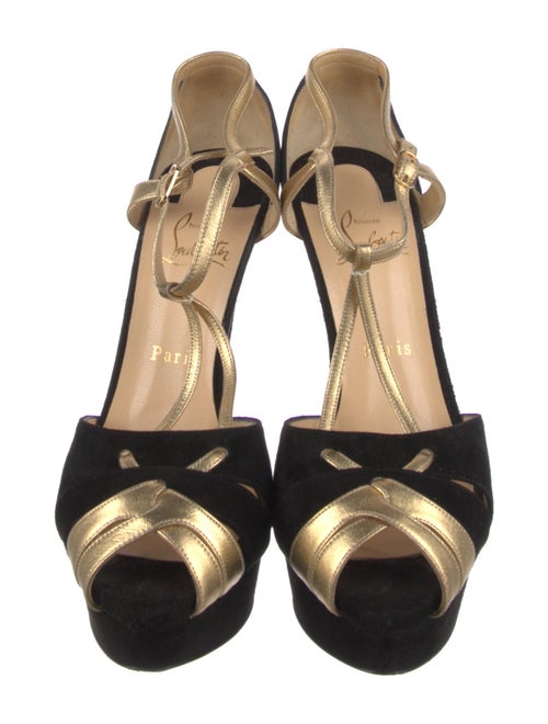 Christian Louboutin Suede T-Strap Pumps