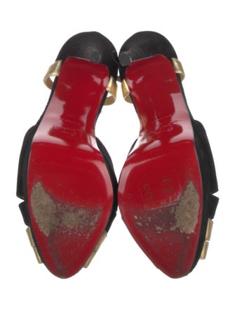 Christian Louboutin Suede T-Strap Pumps