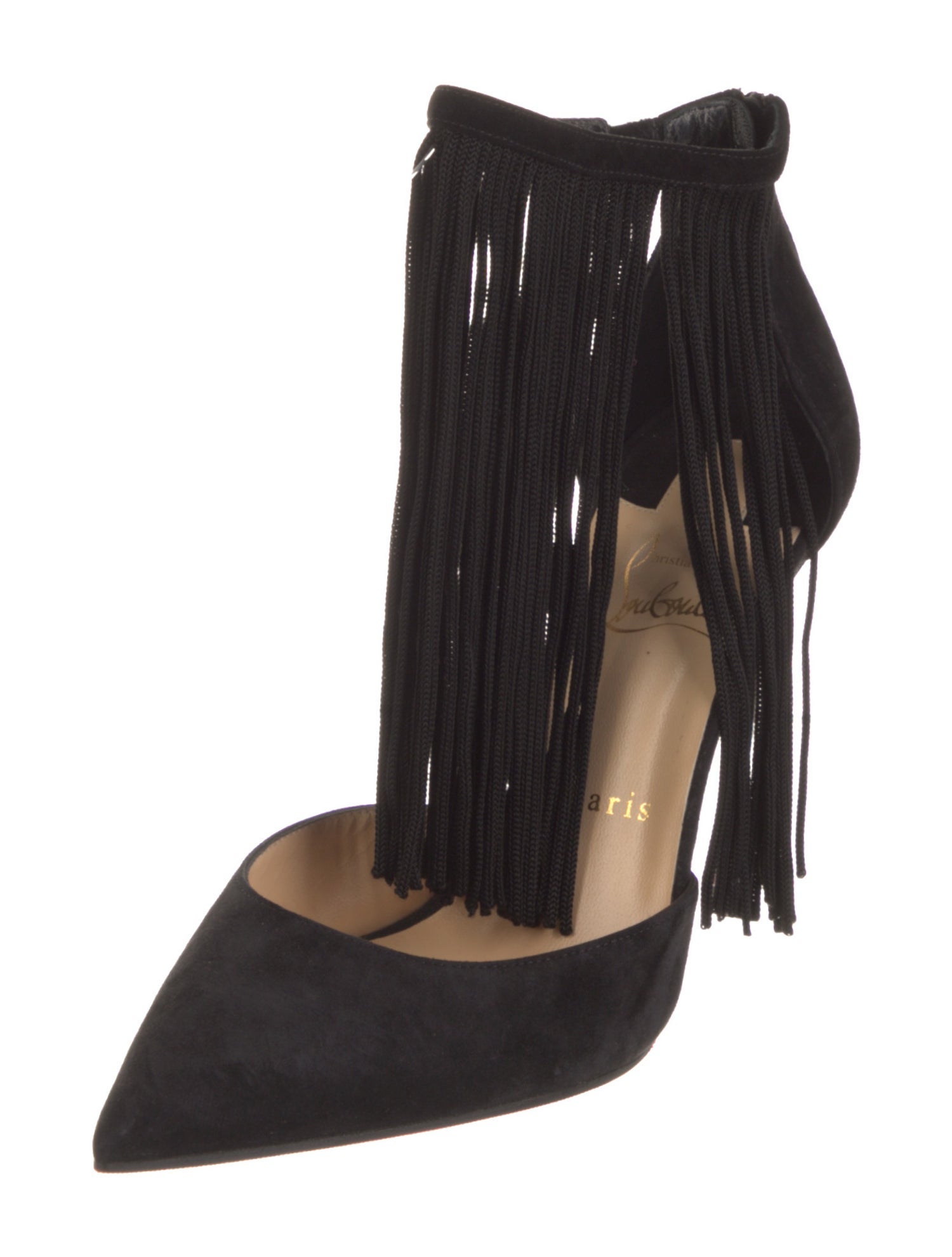 Christian Louboutin Suede Striped Pumps