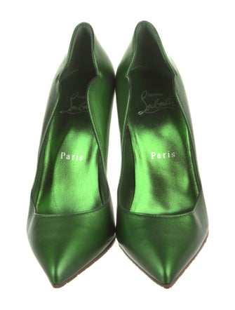 Christian Louboutin Leather Scalloped Accent Pumps