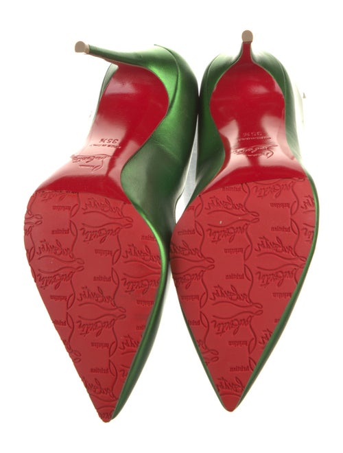 Christian Louboutin Leather Scalloped Accent Pumps