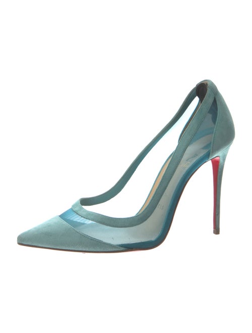 Christian Louboutin Suede Mesh Accents Pumps