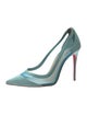 Christian Louboutin Suede Mesh Accents Pumps