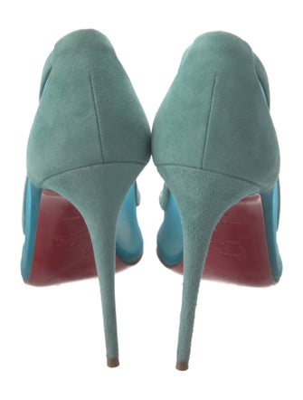 Christian Louboutin Suede Mesh Accents Pumps
