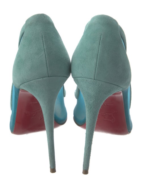 Christian Louboutin Suede Mesh Accents Pumps