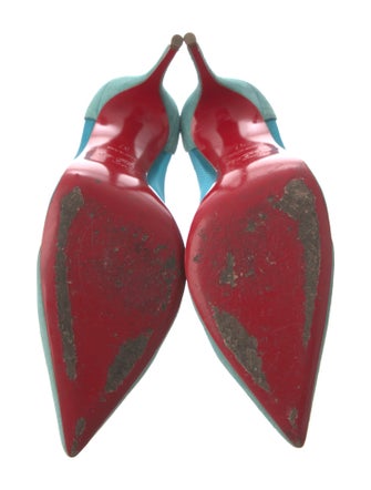 Christian Louboutin Suede Mesh Accents Pumps