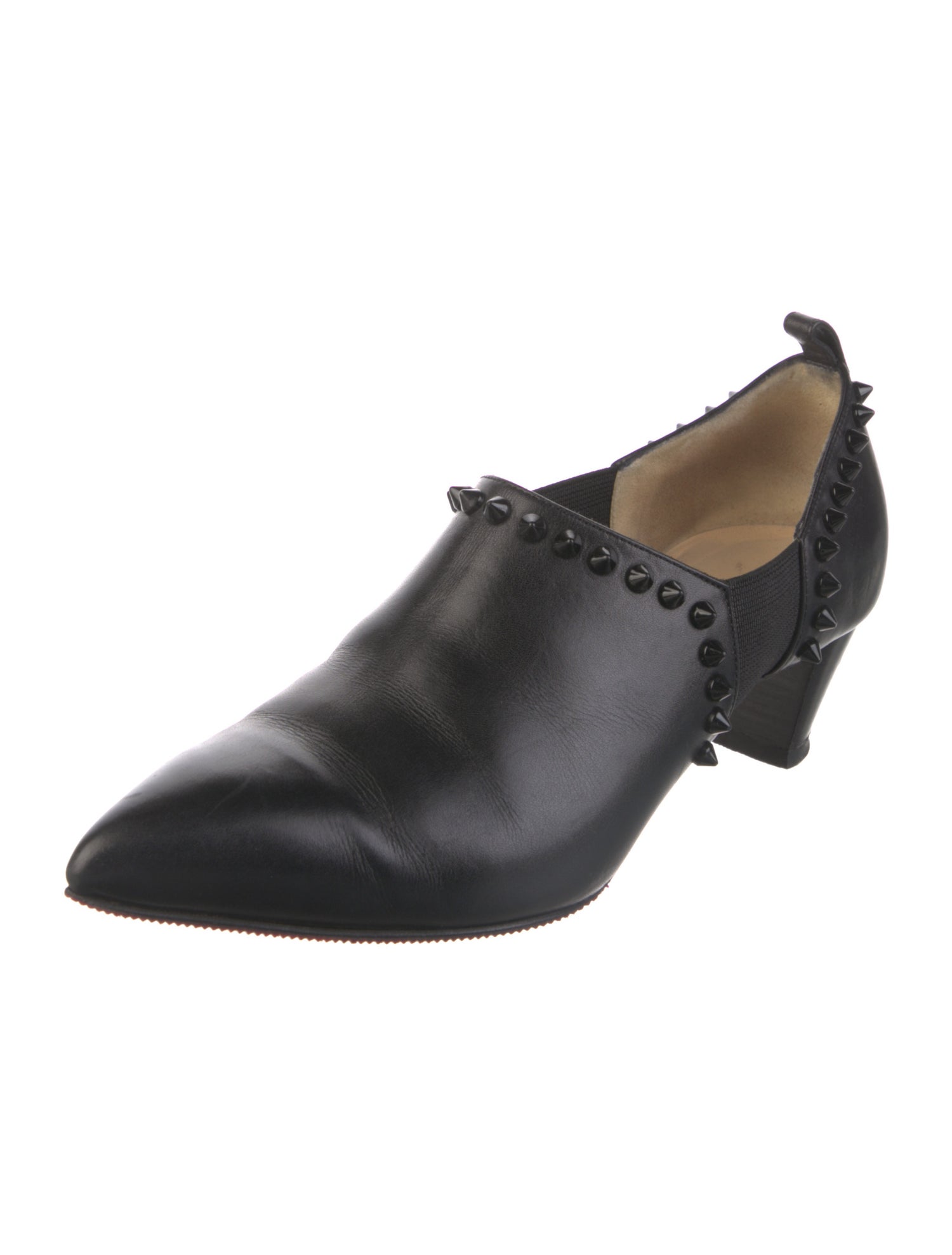 Christian Louboutin Spike Accents Leather Pumps