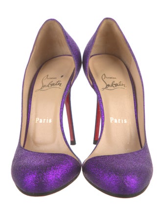 Christian Louboutin Glitter Glitter Accents D'Orsay Pumps