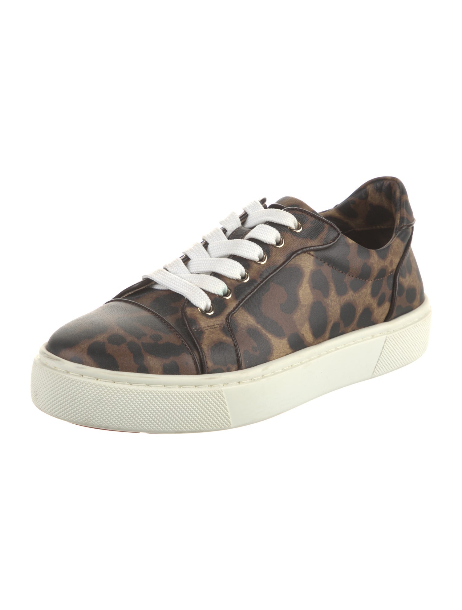 Christian Louboutin Leather Animal Print Sneakers