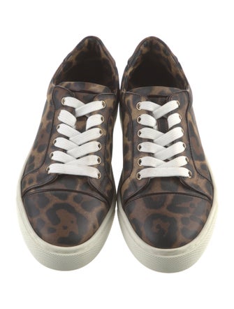 Christian Louboutin Leather Animal Print Sneakers