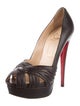 Christian Louboutin Leather Cutout Accent Pumps