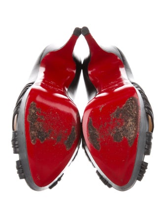 Christian Louboutin Leather Cutout Accent Pumps