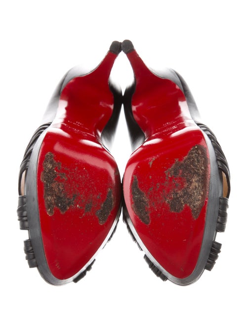 Christian Louboutin Leather Cutout Accent Pumps