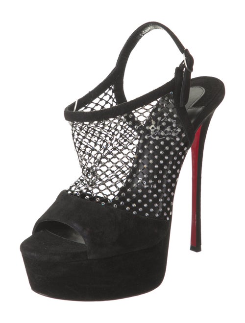 Christian Louboutin Suede Mesh Accents Pumps