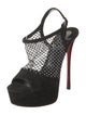 Christian Louboutin Suede Mesh Accents Pumps
