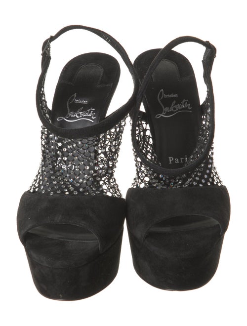 Christian Louboutin Suede Mesh Accents Pumps