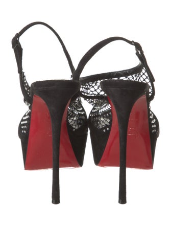 Christian Louboutin Suede Mesh Accents Pumps