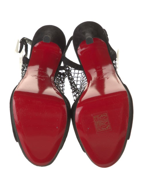 Christian Louboutin Suede Mesh Accents Pumps