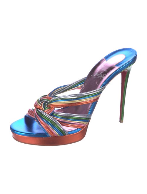 Christian Louboutin Leather Printed Slides