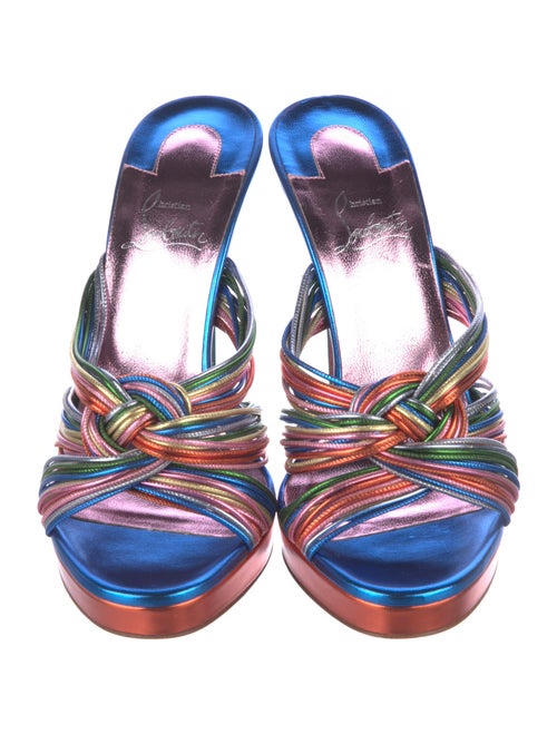 Christian Louboutin Leather Printed Slides
