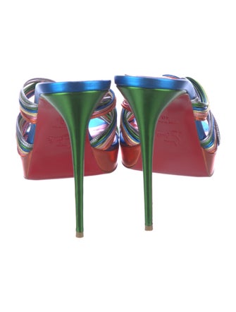 Christian Louboutin Leather Printed Slides