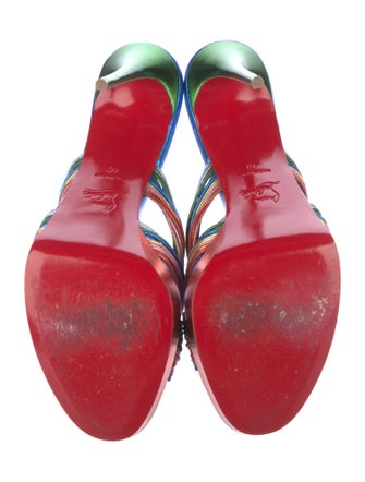 Christian Louboutin Leather Printed Slides