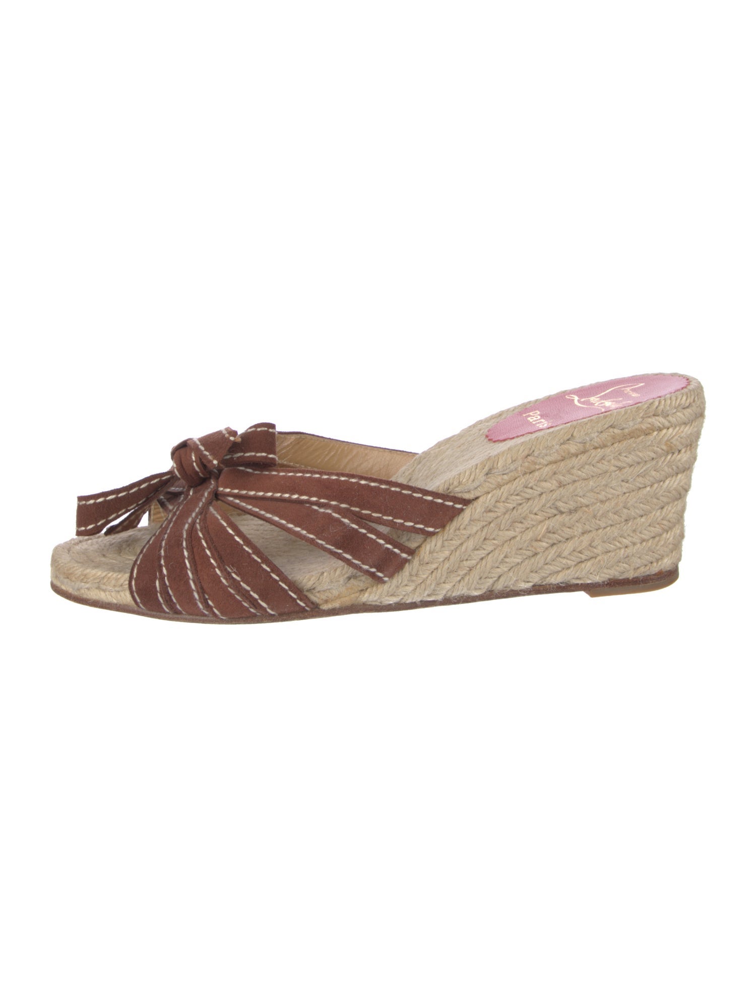 Christian Louboutin Suede Colorblock Pattern Espadrilles