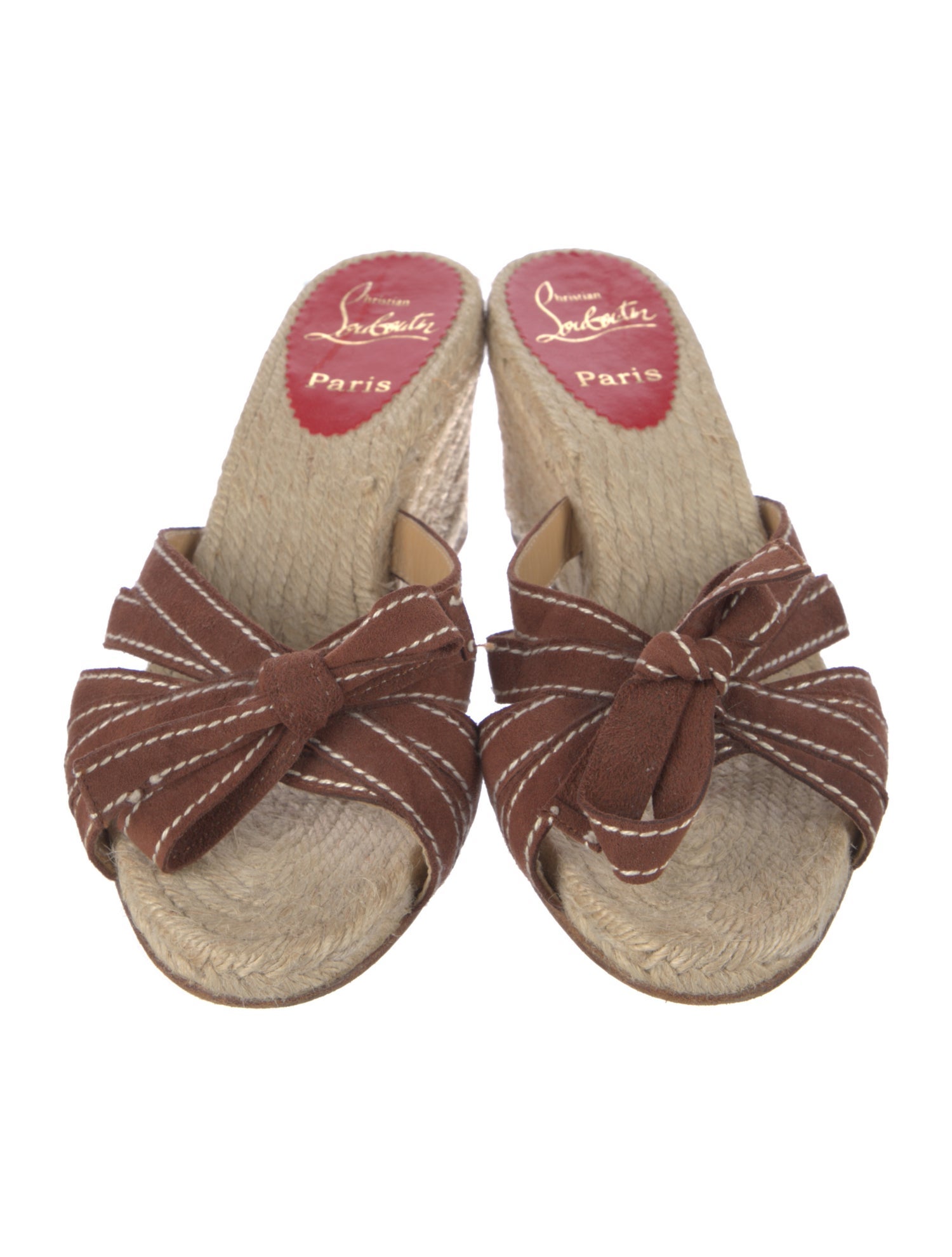 Christian Louboutin Suede Colorblock Pattern Espadrilles