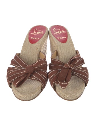 Christian Louboutin Suede Colorblock Pattern Espadrilles