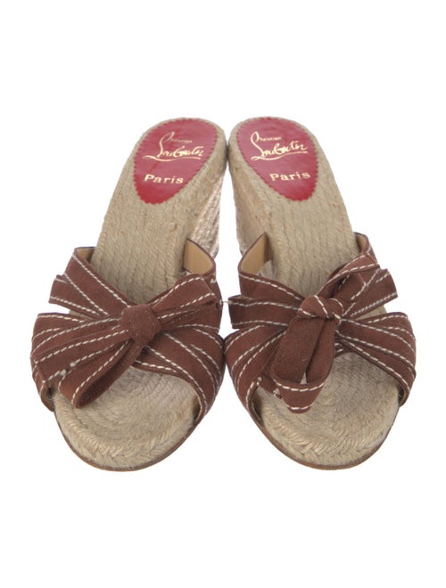 Christian Louboutin Suede Colorblock Pattern Espadrilles