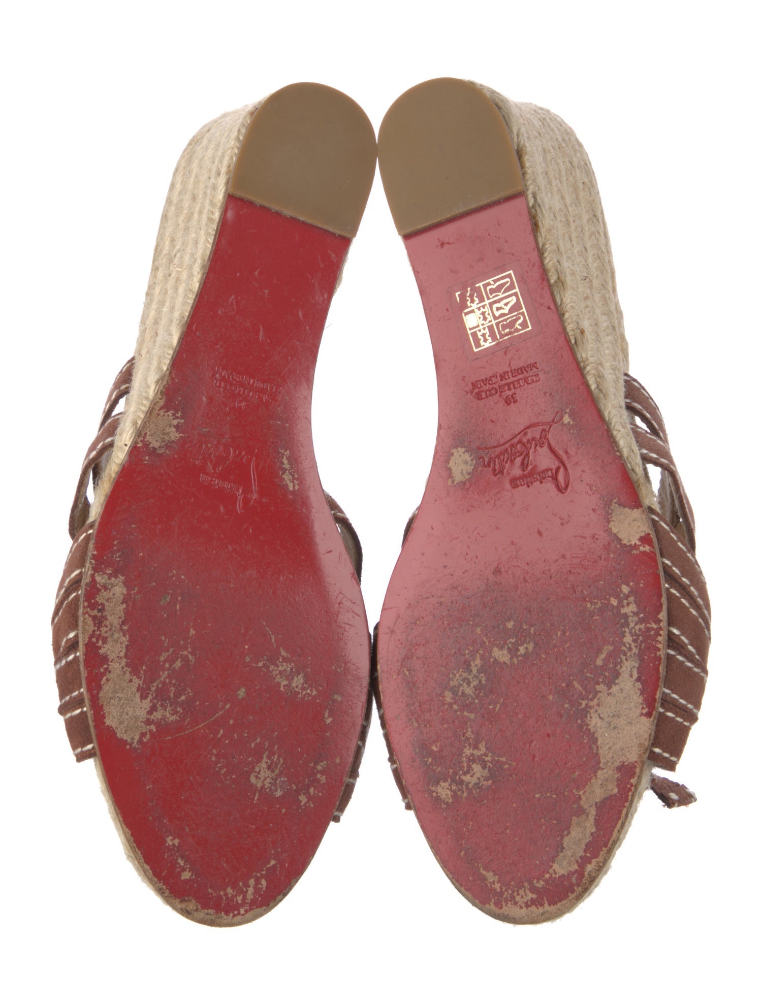 Christian Louboutin Suede Colorblock Pattern Espadrilles