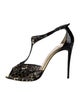 Christian Louboutin Mesh Printed T-Strap Pumps