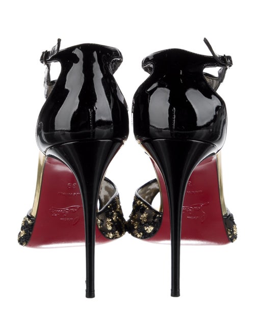 Christian Louboutin Mesh Printed T-Strap Pumps