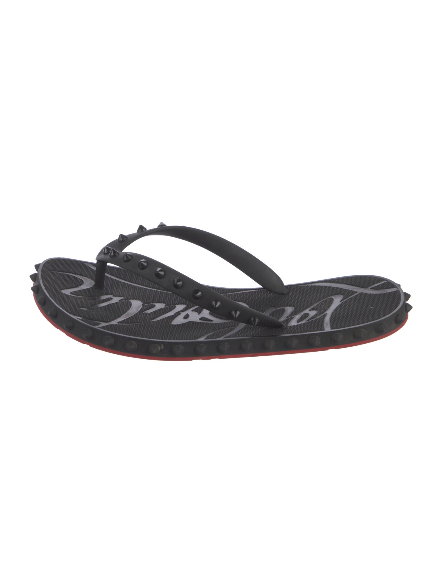 Christian Louboutin Spike Accents Rubber Slides